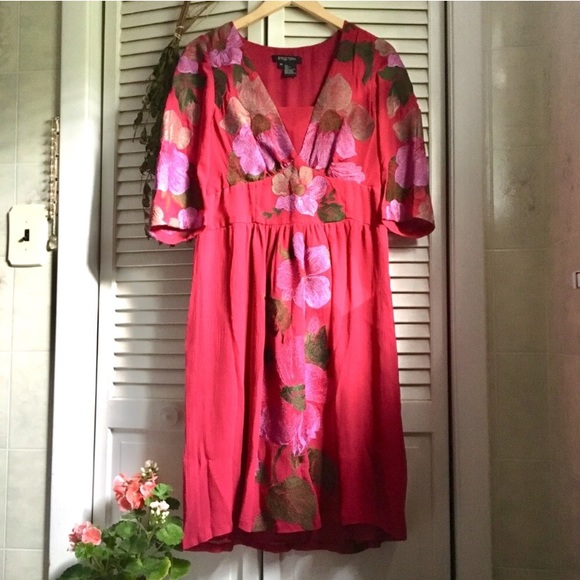 {Etcetera} Embroidered Floral Fuchsia Midi Dress - Picture 8 of 8